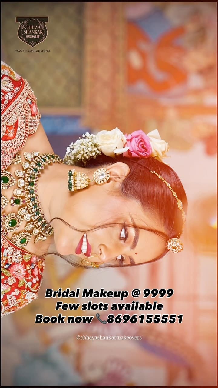 🔥 BRIDAL MAKEUP SPECIAL OFFER 👰✨

Make your wedding day unforgettable with Chhaya Shankar Makeovers.

💄 Exclusive Pre-Booking Offer for the Upcoming Wedding Season

✨ Signature Bridal Makeup
was ₹14,999 Now ₹9,999

✨ HD Bridal Makeup
was ₹16,999 Now ₹11,999

✨ Airbrush Bridal Makeup
was ₹19,999 Now ₹14,999

⏳ Hurry! Limited Slots Available

📅 Offer valid for a limited time on advance bookings for the upcoming wedding season.

📞 Book Now: 86961 55551

📍 Chhaya Shankar Makeovers
C-56, Anand Vihar, Railway Colony, Jagatpura, Jaipur – 302017

Offer is valid only for our Studio, not for venue booking 

💖 Because every bride deserves to look her absolute best.

#bestbridalmakeup #jaipurmakeupartist #makeupartistjaipur #makeupartist #bridalmakeupartists